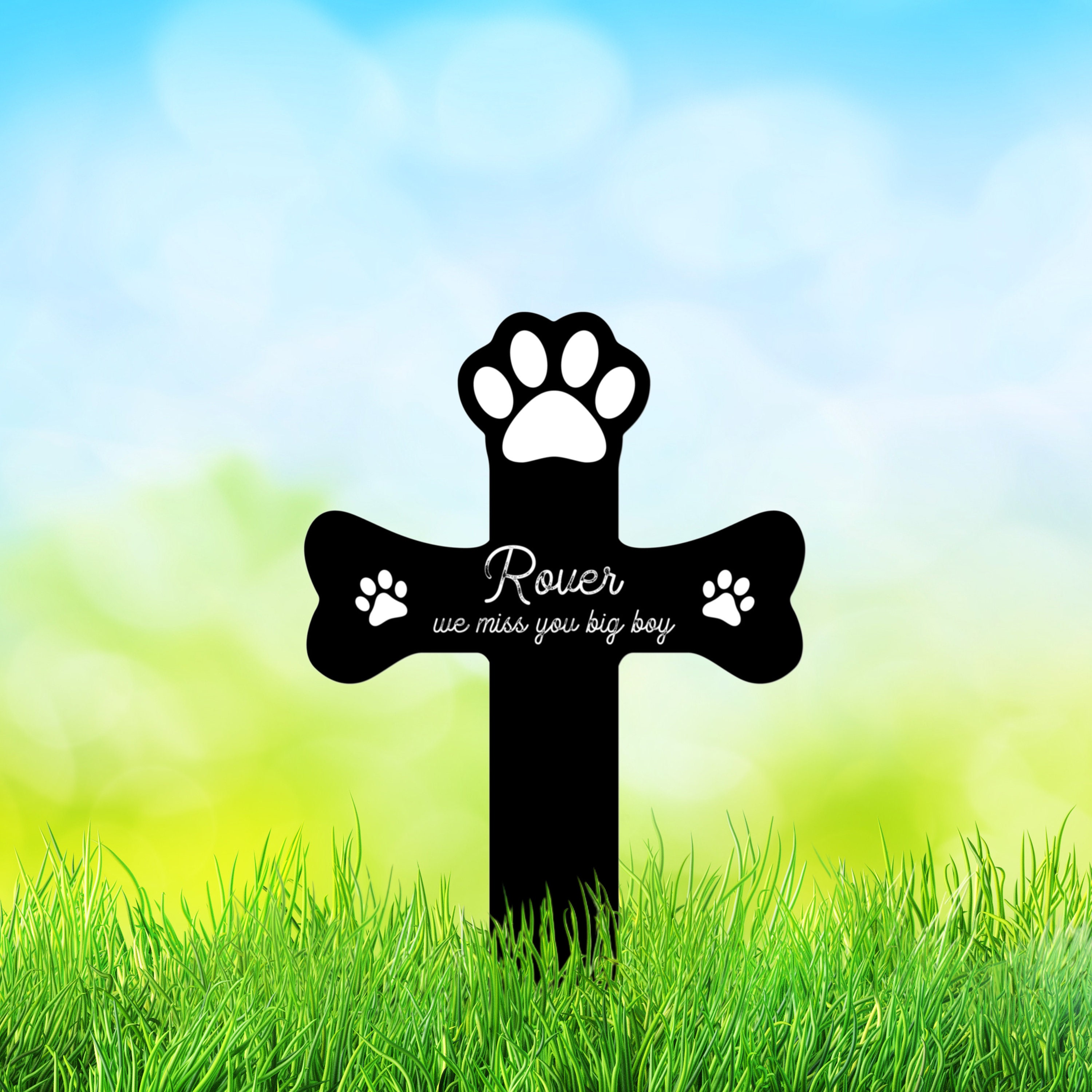 Dog Loss Cross Grave Stake, Pet Memorial Grave Marker, Pet Loss Marker ...