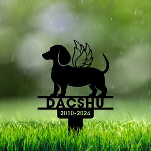 Dog Memorial Plaque Custom, Dachshund Remembrance Stake, Dachshund Bereavement Marker, Dog Sympathy Plaque, Dachshund Memorial Stakes