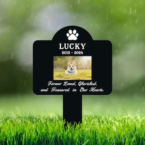 Dog Grave Marker with Personalized Photo, Dog Loss Grave Stake, Pet Grave Marker, Remembrance Stake For Dog Owner, Pet Memorial Plaque