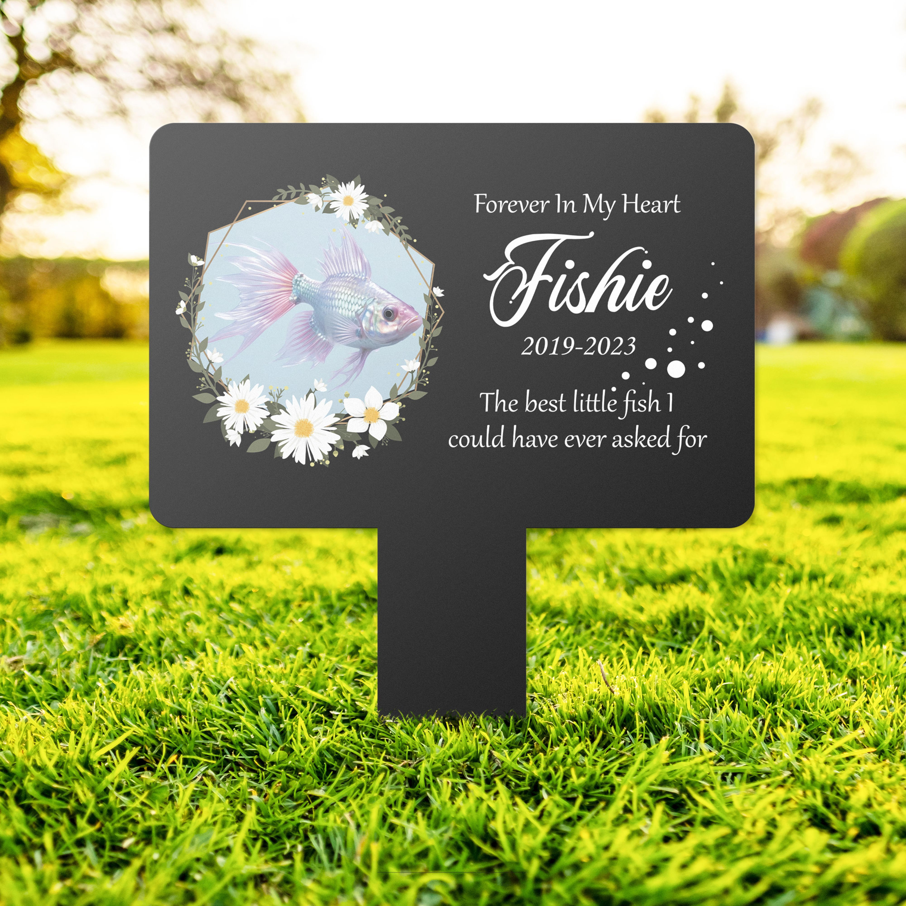 Custom Fish Memorial Plaques, Best Little Fish, Grave Marker for Pet