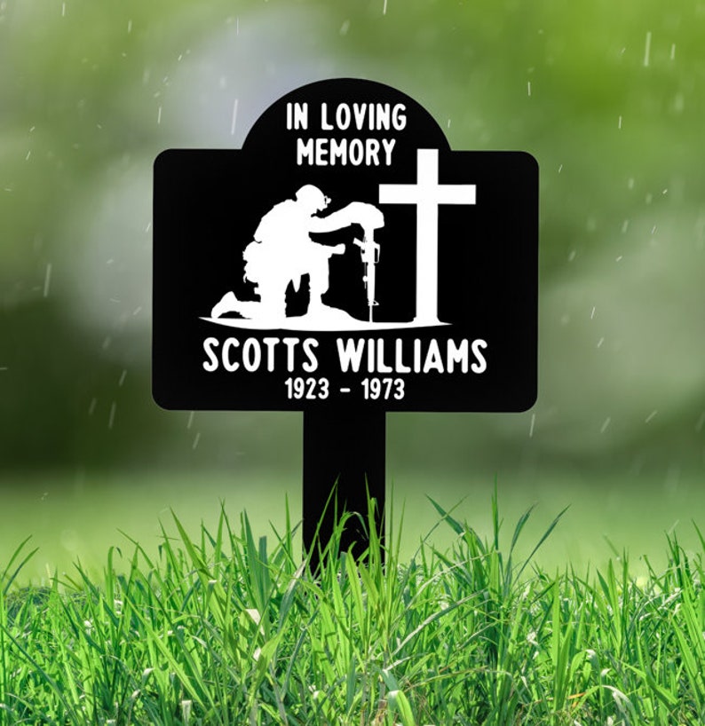Veteran Memorial Grave Marker Personalized USA Army Cross Etsy