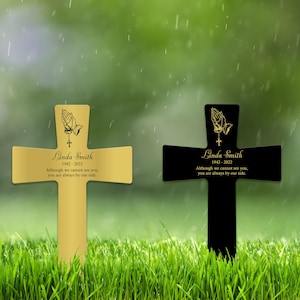 Cross Memorial Grave Marker Custom, Loss of Loved Ones Bereavement Stake, Cross Remembrance Grave Plaque, Outdoor Grave Plaque Sign Gifts