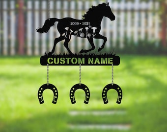 Horse Memorial Metal Wind Chimes Personalized, Horse Sympathy Gifts, Wind Chime for Garden Decor, Loss of Horse gifts, Remembrance Gifts