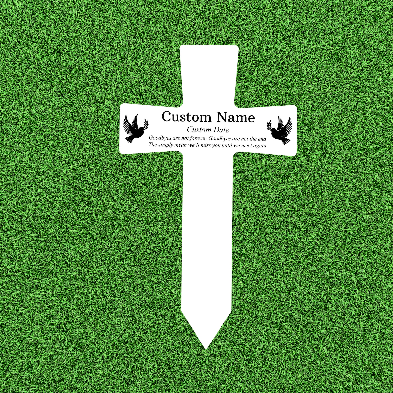 Personalized Cross Grave Marker, Loss of Loved One Plaque, Outdoor