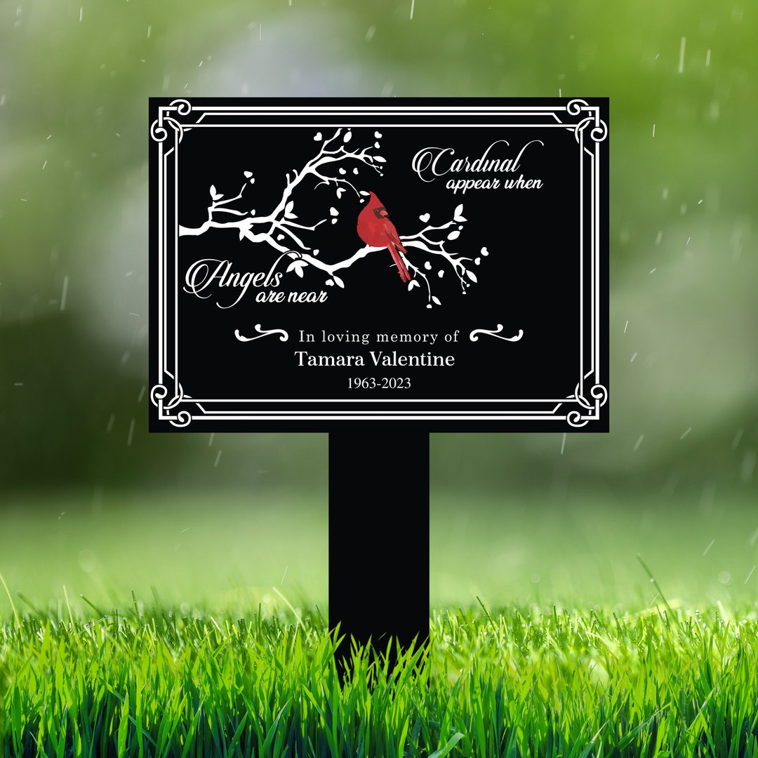 Custom Memorial Grave Marker, Sympathy Plaques, Cardinals Memorial Gifts, Outdoor Memorial