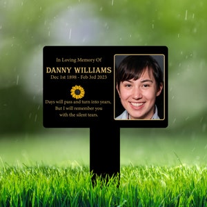 Photo Memorial Stake Personalized, Temporary Grave Marker, Outdoor Grave Plaque, Sympathy Plaque, Remembrance Plaque, Cemetary Name Marker