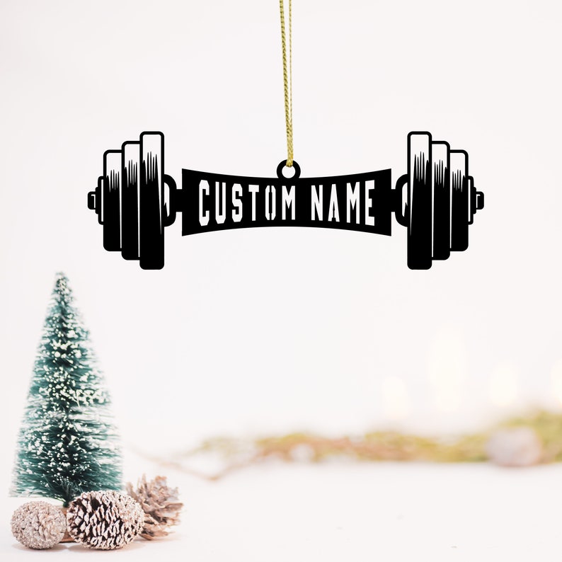 Personalized Dumbbell Metal Ornament, Weightlifting Christmas Ornament, Gym Coach Xmas Gifts ...