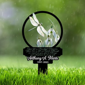 Customized Grave Memorial Marker, Metal Sympathy Plaques, Temporary Stakes for Cemetery, Outdoor Memorial Sign with Stakes, Keepsake Plaque