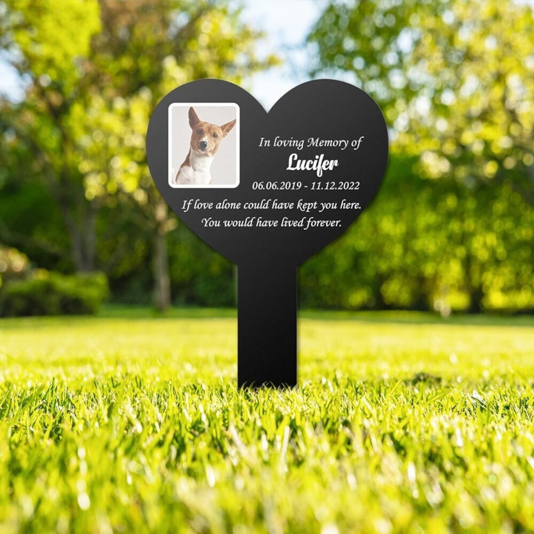 Custom Dog Grave Marker, Photo Memorial Stake, Pet Memorial Garden