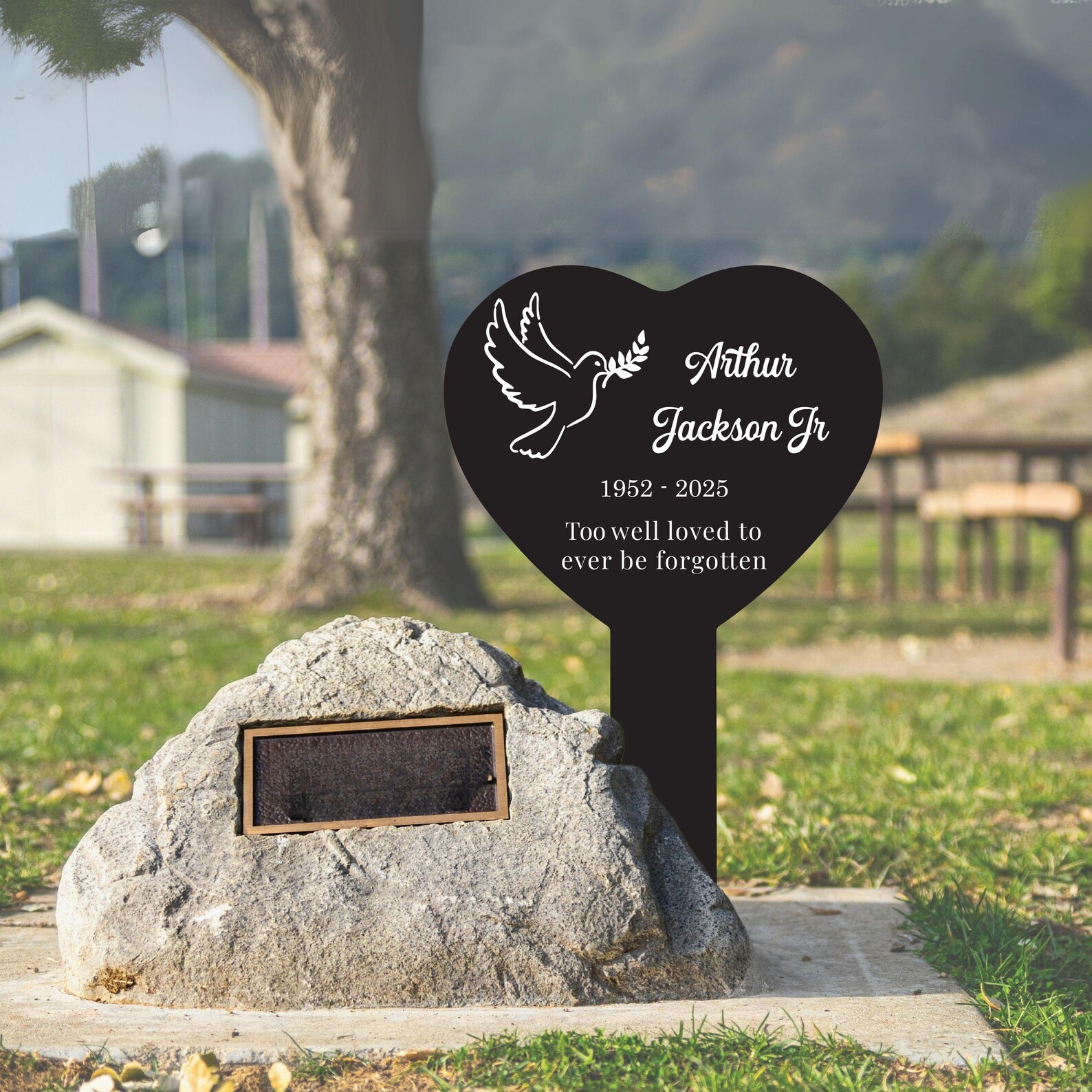 Outdoor Grave Marker for Cemetery, Personalized Name and Dates, Acrylic ...