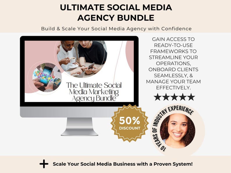 Product Overview: The Social Media Agency Bundle, a complete system for scaling and managing your digital marketing agency.