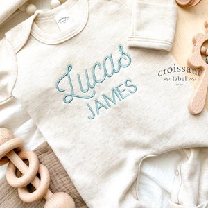 Custom baby Name Romper outfit, Embroidered Romper hospital outfit, coming home outfit, Baby Shower Gift, Custom Name Newborn Outfit Photo