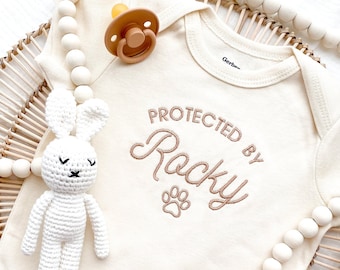 Body personalizado para perro®, con nombre de perro, bordado personalizado con anuncio para bebé®, regalo personalizado para baby shower, regalo para recién nacido
