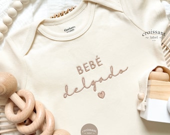 Embroidered Personalized BABY Name Announcement Onesies®, Custom Baby Name onesie, custom spanish pregnancy announcement, grandparents