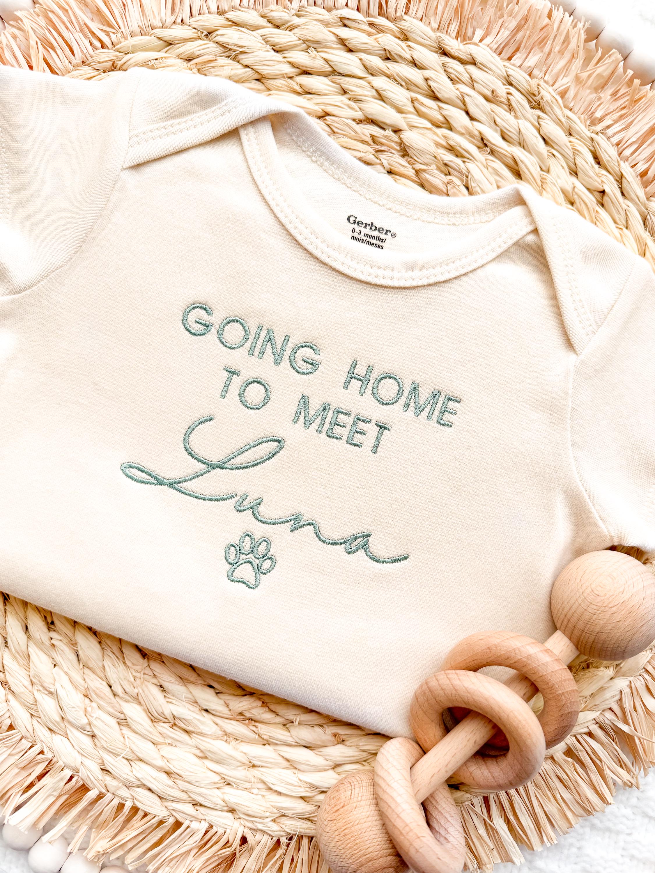 Baby Bodysuit BELLA CANVAS Going Home To Meet My Siblings Cat&Dogs...