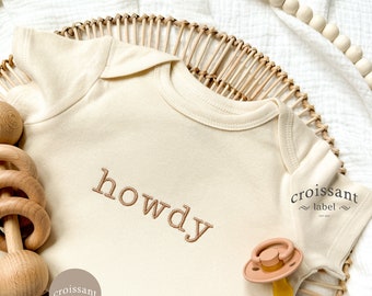 HOWDY Baby Onesies®, Embroidered Farm Country onesie, Funny onesie, Western Baby Outfit, Cowboy baby bodysuit, Western Nursery Decor