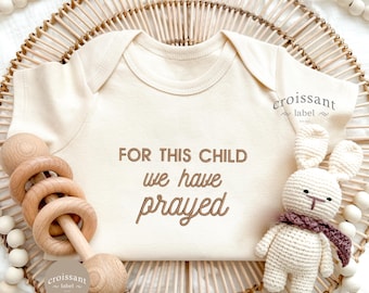 Embroidered For this child we have prayed Baby Onesie® Pregnancy Announcement. Christian pregnancy Announcement, Christian Onesie Religious