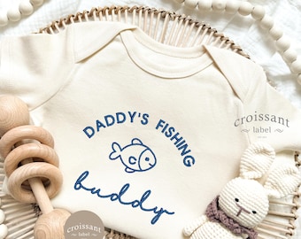Embroidered Daddy's Fishing Buddy Onesie® Fishing Onesie® Nautical Fishing Baby Onesie® Pregnancy Announcement to husband Baby Onesie®