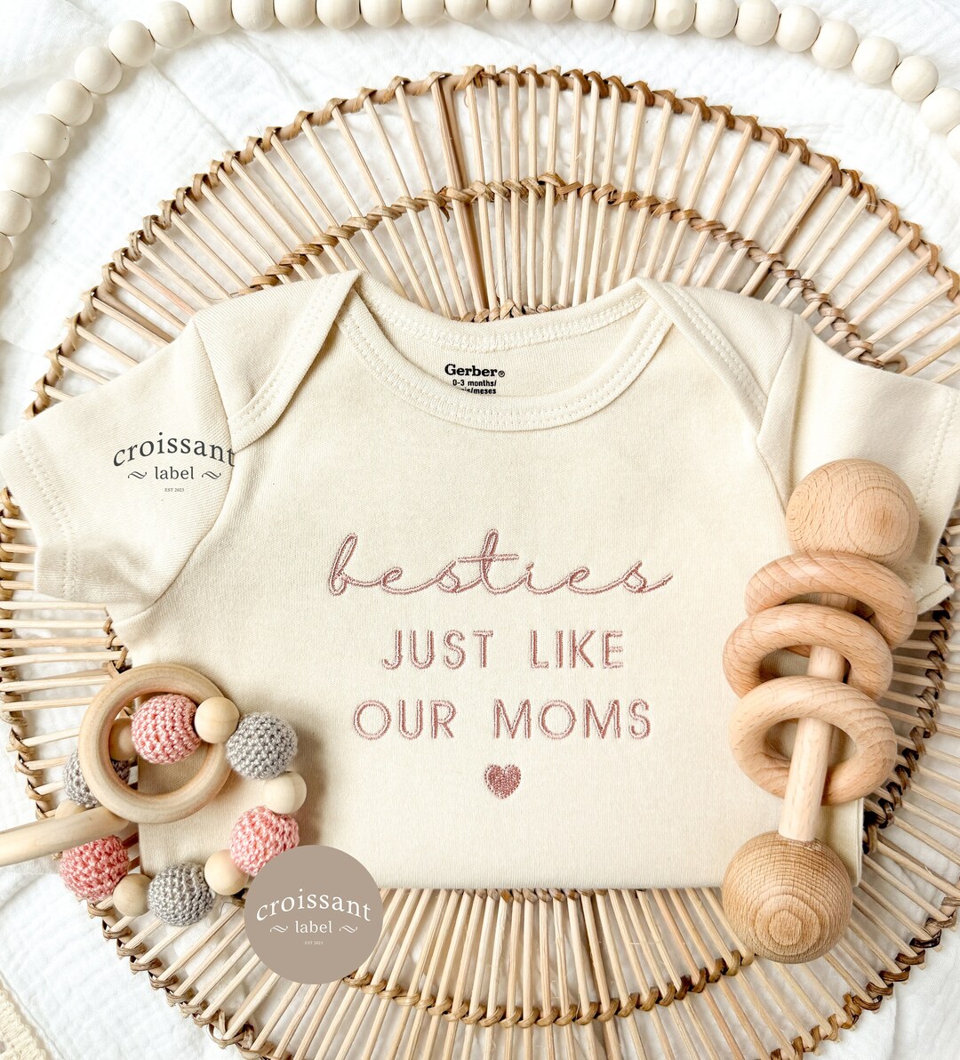 Luvly Besties Just Like Our Moms, Retro Best Friends Bodysuit, Funny