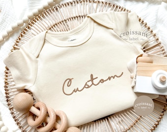 Custom Name Words Embroidered baby Onesie® Embroidered Personalized BABY Announcement Onesies®, pregnancy announcement grandparents,