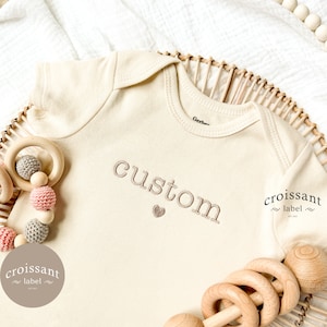 Custom baby Onesie® Embroidered Personalized BABY Announcement Onesies®, Custom pregnancy announcement grandparents, pregnancy reveal,