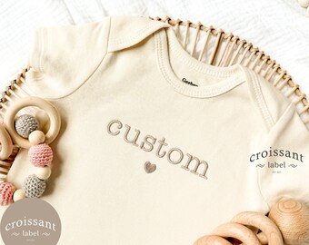 Custom baby Onesie® Embroidered Personalized BABY Announcement Onesies®, Custom pregnancy announcement grandparents, pregnancy reveal,