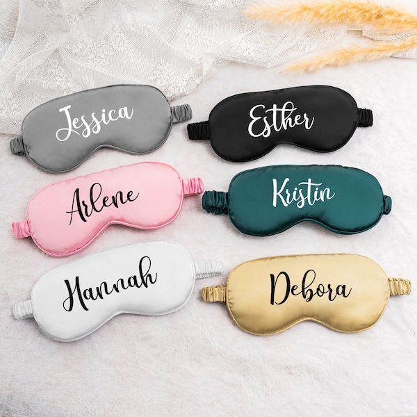 Personalized Satin Eye Mask, Customized Sleeping Masks, Bachelor Party Gifts, Bridesmaid Proposal, Bridesmaid Gifts, Wedding Gift for Women