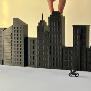 Cityscape Set D: 10 3D-Printed Miniature Buildings in Various Architectural Styles - Decor, toys, gift, education