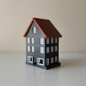 Miniature House Model #7 of Bryggen, Bergen, Norway with Bonus LED