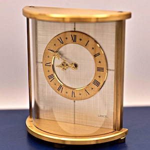 Very rare vintage Lancel table clock. Alarm clock, pendulum. Vintage clock, mechanical clock, mechanical alarm clock.