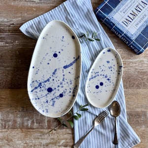 Handmade Porcelain Serving Platter | Cobalt Ink Pottery, Artisan Cheese Plate