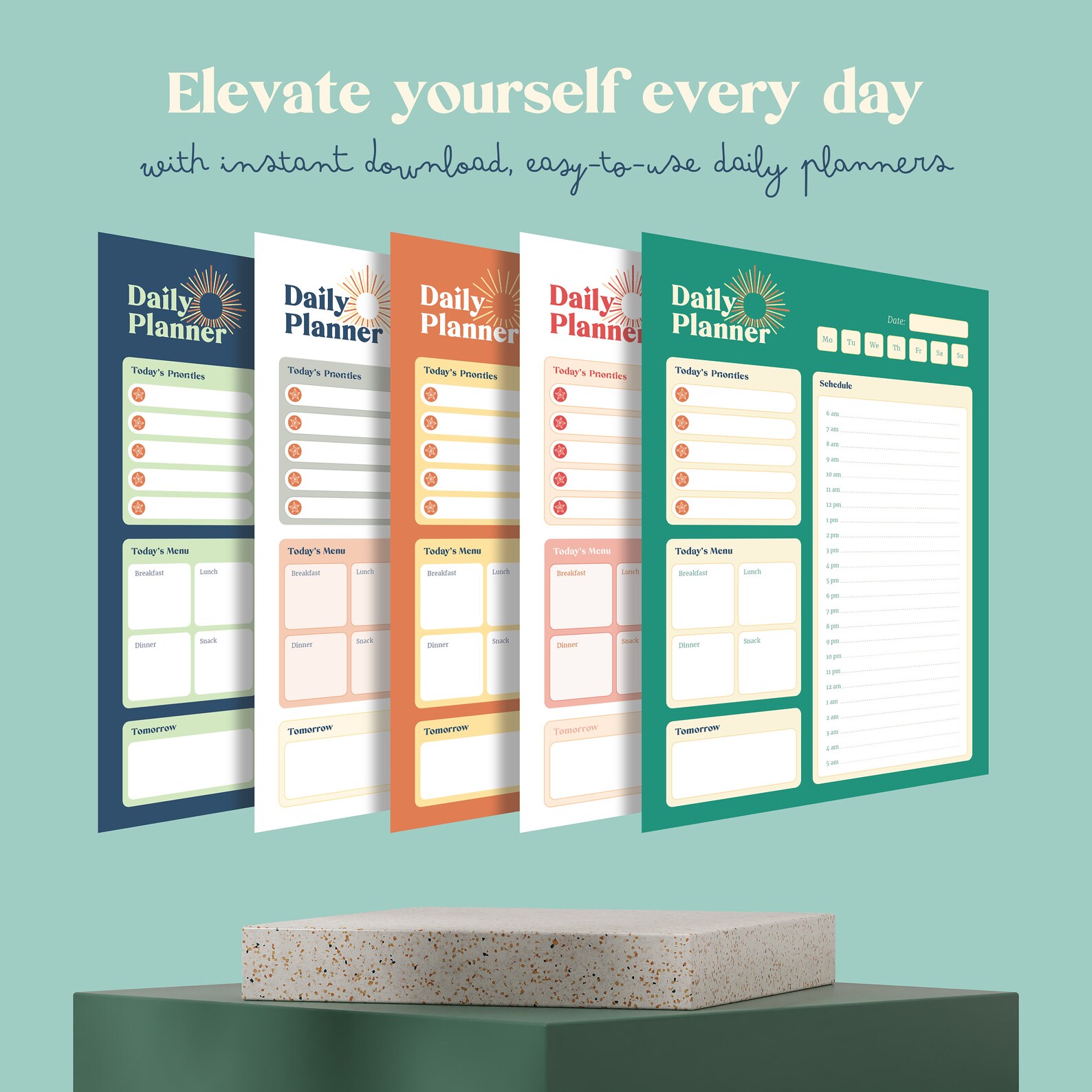 Daily Planner, Easy to Use, Letter and A4 Size Printable, Digital Pdf ...