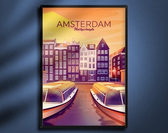 Amsterdam Canal Houses - Sunset