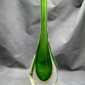 Vintage Italian Murano Art Glass Sommerso Teardrop Vase By Formia Flavio Poli Pristine