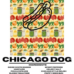 Chicago Dog Recipe Prints - Etsy