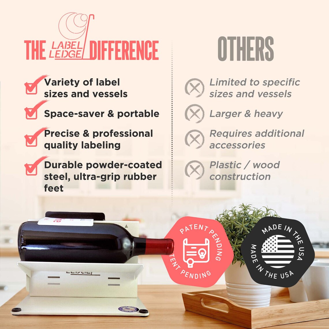 Label Ledge the Precision Label Applicator/labeler Machine for Wine