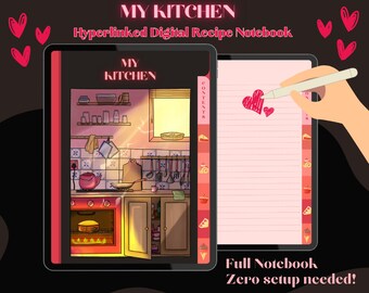 Recipe Journal, Strawberry dessert aesthetic [Goodnotes, Notability, Digital PDF]