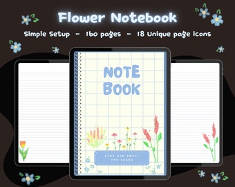 Bloemennotitieboekje [GoodNotes, Notability, Digitale PDF]