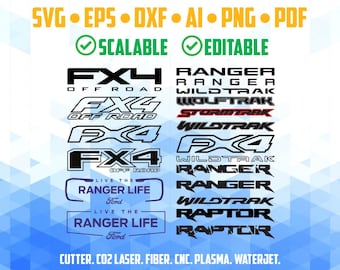 Ford Ranger Raptor Vector Logo Pack: FX4, Wildtrak (Digital Files)