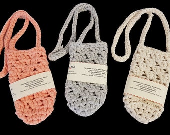 Flaschenhalter Träger mit Schultergurt Crochet Handmade 100% Baumwolle