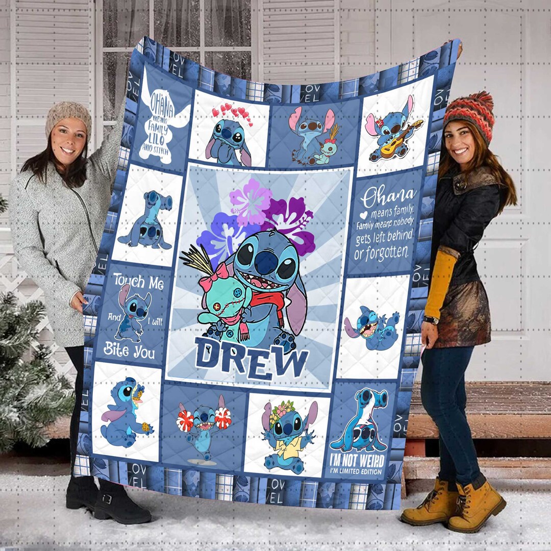 Personalized Stitch and Lilo Blanket Lilo and Stitch Blanket Etsy