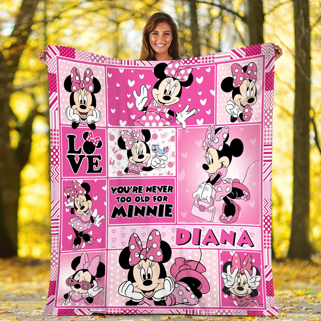 Personalized Disney Minnie Mouse Blanket Custom Disney Etsy