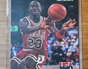 Michael Jordan USA Basketball Nba Playoffs 42 Skybox 92 International Chicago Bulls Finals Dynasty Hall of Fame Sport Card Mint MJ TongueOut