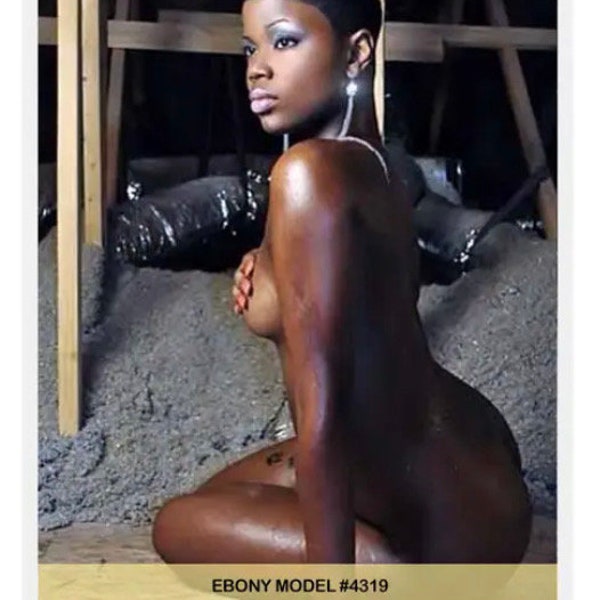 Ebony Model Naked Pic booty Thick Cutie Photo Print Card w/Top-Loader (Limited Edtion Release)