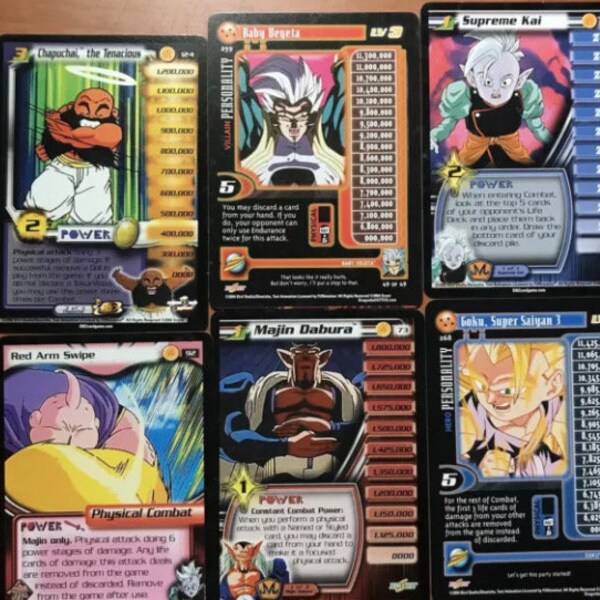 VNTG DragonBall Z Gt 6 Card Lot ‘02/‘04 SCORE Kai Majin buu Baby Vegeta (Rare)