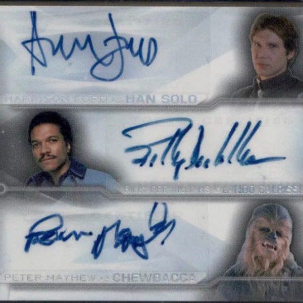 2019 Star Wars Triple Auto Black Han Solo Lando Calrissian Chewbacca /5 Proxy (Encased Sealed) Fast Ship!