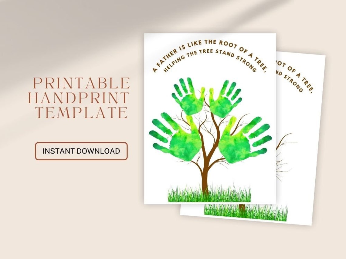 Father s Day Printable Handprint Template Tree Handprint DIY Father s Day Printable Handprint Template Tree Handprint DIY