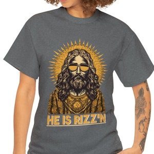 Funny Shirt, Rizz tshirt, jesus, meme shirt, funny tee, trend, rizz t shirt, shirt funny, he is risen, faith, t-shirt funny