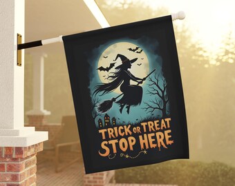 Witch 'Trick Or Treat' Halloween Yard Sign, Spooky Outdoor Decor