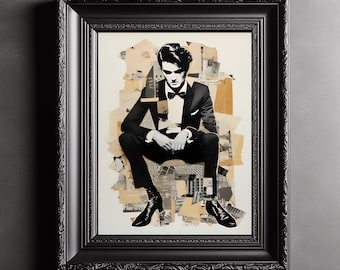 Elvis Presley - Collage Scrapbook - Digitale Wandkunst - Vintage Wandkunst - Wand-Dekor - DRUCKBARE Kunst